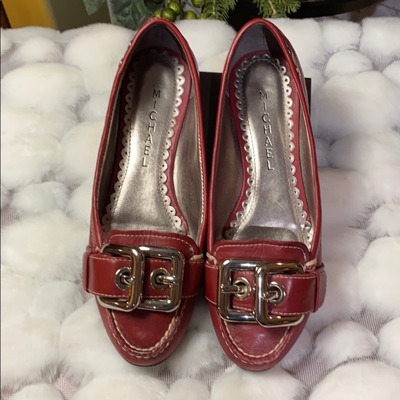 MICHAEL Michael Kors Shoes - Michael “plato” red buckle flats